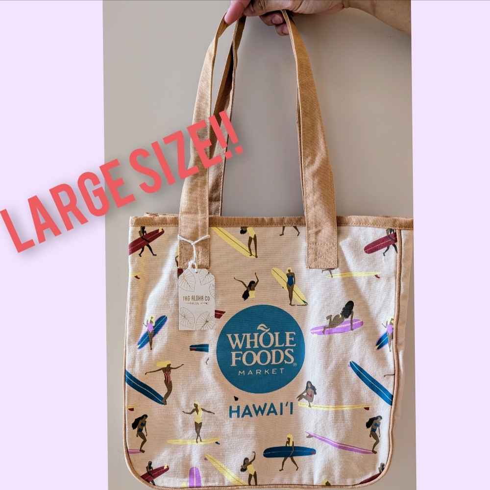 Whole Foods Hawaii Surf Surfer Girls Rope Tote bag